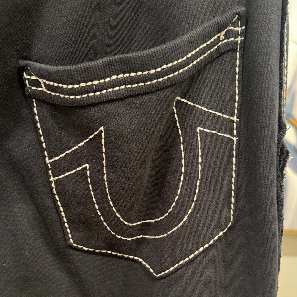 True Religion Black Sweatpants with White Accents